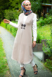 Ottoman-Style Long Vest | Beige Color