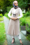 Ottoman-Style Long Vest | Beige Color