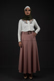 Maxi Summer Skirt | Pink Color | with Belt SALE - E-Modesta