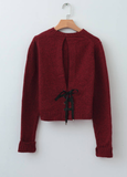 Winter Pullover with Back Tie and Bowknot - E-Modesta